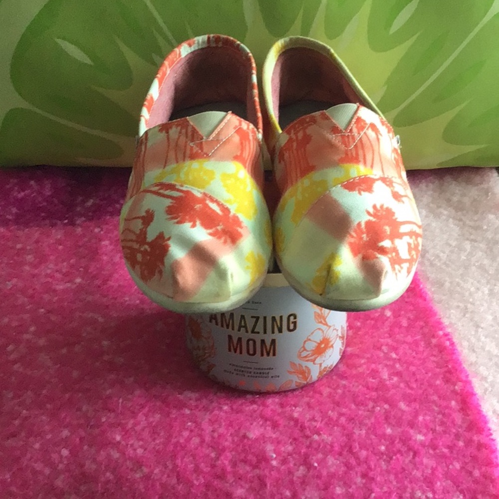 Toms Palm Tree Orange Slip On